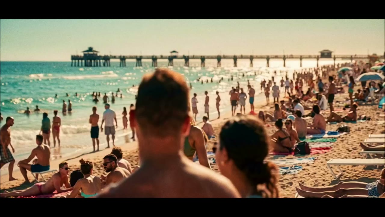 Beach, Pier in Distance frame 1